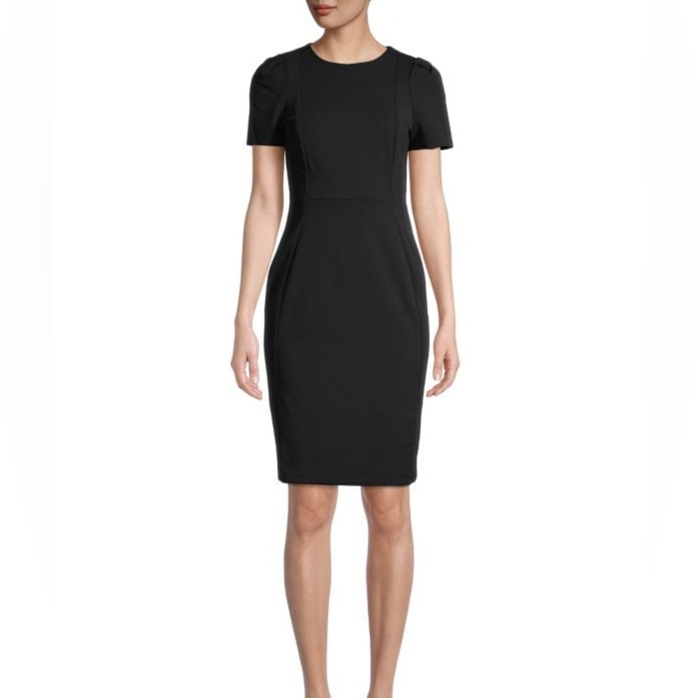 Calvin Klein Women’s short-sleeves sheath Dress. Black. Size 8.